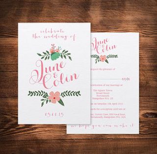 summer garden wedding invitation by paperhappy