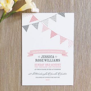 10 x bunting christening invitations by project pretty