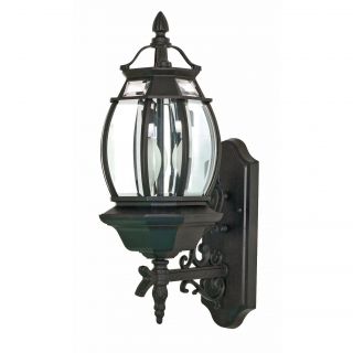 Central Park 3 light Textured Black/ Clear Outdoor Wall Lantern