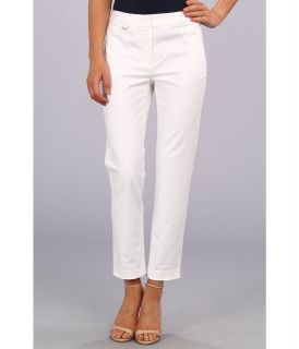 Adrianna Papell Medium Rise Slim Fit Trouser w/ Vertical Pocket Detail Womens Casual Pants (White)