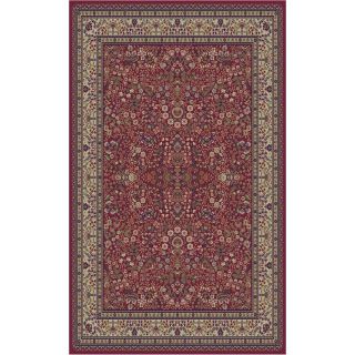 Concord Global Valencia Rectangular Red Floral Area Rug (Common 7 ft x 10 ft; Actual 6 ft 7 in x 9 ft 3 in)