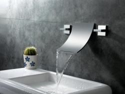 Sumerain Waterfall Double handle Bathroom Sink Faucet