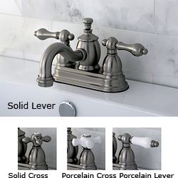 Victorian Spout Satin nickel finished Brass Bathroom Faucet