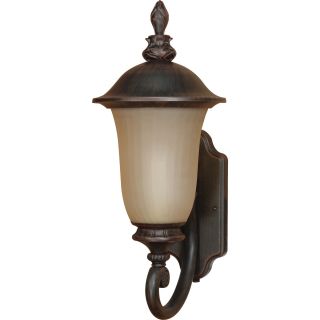 Parisian Arm Up 1 light Champagne Glass Old Penny Bronze Wall Sconce