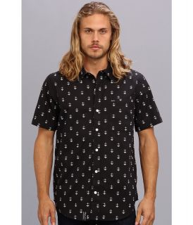 L R G Stay Anchored S/S Woven Shirt Mens Short Sleeve Button Up (Black)