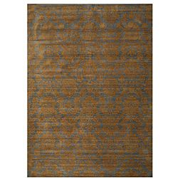 Himalaya Blue/ Brown Floral Wool Rug (53 X 76)