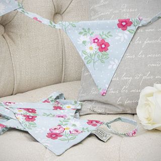 floral canvas bunting by the contemporary home