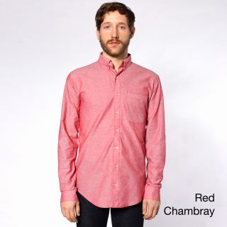 American Apparel American Apparel Mens Long Sleeve Button down Shirt With Pocket Red Size XL