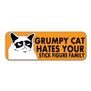 Grumpy Cat Orange HATES YOUR STICK FIGURE FAMILY Car Sticker Decal Phone Small 3" 