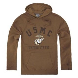 US Marines Military Fleece Pullover Hoodies   Coyote   Small   at  Mens Clothing store Athletic Hoodies