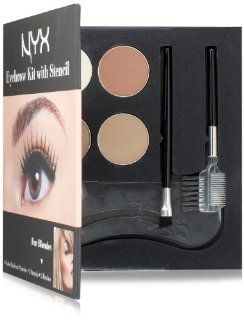 NYX Cosmetics Eyebrow Kit With Stencil Set, Blondes 0.7 Oz  Eyebrow Makeup  Beauty