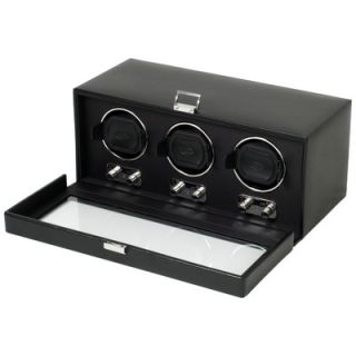 Wolf Designs. Heritage Module 2.1 Triple Watch Winder with Cover in