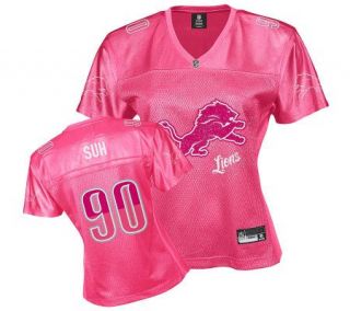 NFL Detroit Lions Ndamukong Suh Womens Pink Fem Fan Jersey —