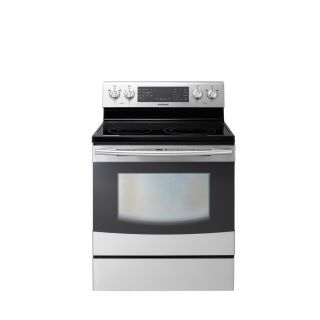 Samsung Smooth Surface Freestanding 5 Element 5.9 cu ft Self Cleaning with Steam Convection Electric Range (Stainless Steel) (Common 30; Actual 29.9062 in)