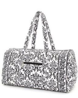 Belvah Quilted Damask 21" Duffle Bag with Side Pockets   Choice of Colors (Fuchsia/Lime) Clothing