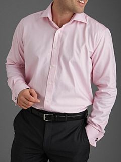 Paul Costelloe Pink twill double cuff shirt Pink