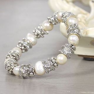 freshwater pearl and silver disc bracelet by lisa angel