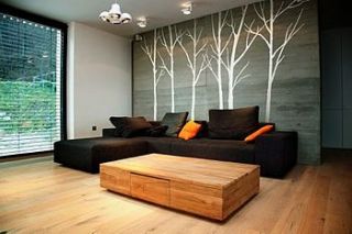 wall stickers winter trees white by zazous