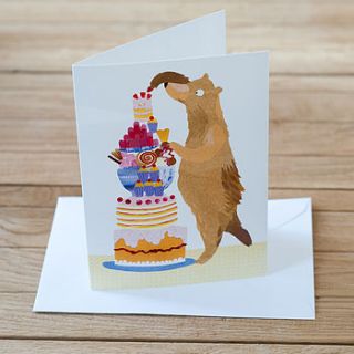 baking bear greetings card by kate slater