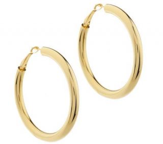 Veronese 18K Clad 2 Hoop Earrings w/Omega Back —