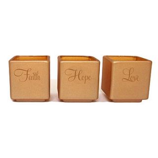 faith hope love candle holder set by intricate home