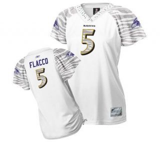 NFL Baltimore Ravens Joe Flacco Womens Zebra Jersey —