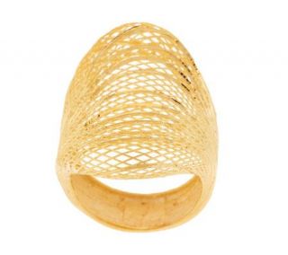 Diamond Cut Wire Wrapped Saddle Ring 14K Gold —