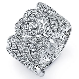 Sterling Silver Cubic Zirconia Heart Ring Oliveti Cubic Zirconia Rings