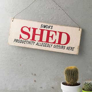 personalised vintage style shed sign by delightful living