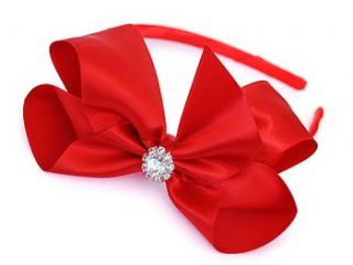 luxury satin headband with crystal centre by candy bows