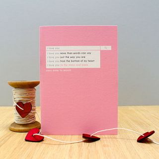 'moon and back' greetings card by studio 9 ltd