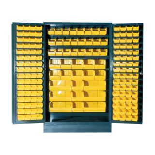 Quantum Storage Cabinet With 171 Bins — 48in. x 24in. x 78in. Size, Yellow  Storage Bin Cabinets
