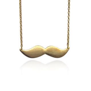 tasha gold moustache necklace by bug