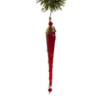 Shop Red Glass Icicle Christmas Ornament with Brass Wire Trim (Handmade) at the  Home Dcor Store. Find the latest styles with the lowest prices from Sitara Collections