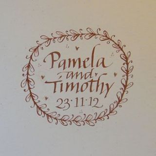 personalised calligraphy wedding card by wild ink