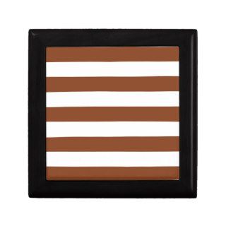 Basic Brown and White Stripes Pattern Jewelry Boxes