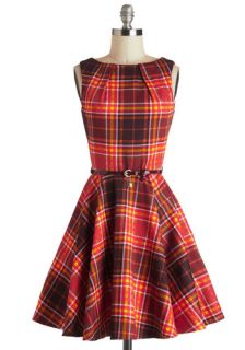 Luck Be a Lady Dress in Autumn Plaid  Mod Retro Vintage Dresses