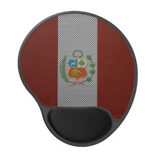 Flag of Peru with Carbon Fiber Effect Gel Mousepad