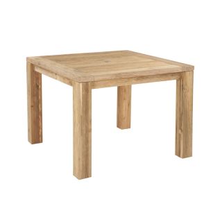 allen + roth Arbormere 39.38 in Natural Wood Square Patio Dining Table