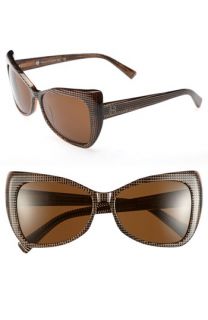 Tod's 57mm Woven Leather Temple Cat Eye Sunglasses