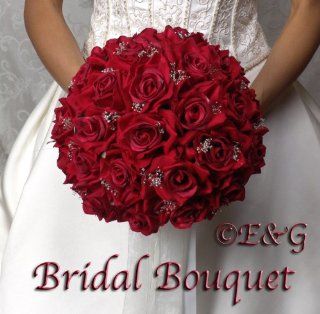Shop wedding bouquet bridal package bridesmaid groom boutonniere corsage silk flowers love CHRISTIE RED at the  Home Dcor Store