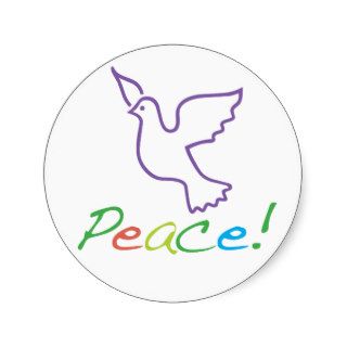 White Peace Dove in Flight Stickers