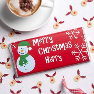 personalised christmas chocolate bar by the contemporary home