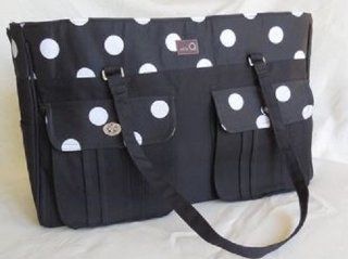 Della Q Isabella Knitting and Crochet Bag #440 1   Black & White Polka Dot