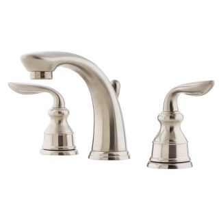 Pfister Avalon Brushed Nickel 2 Handle Widespread WaterSense Bathroom Sink Faucet (Drain Included)