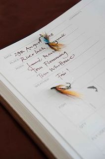 personalised leather fishing book by noble macmillan
