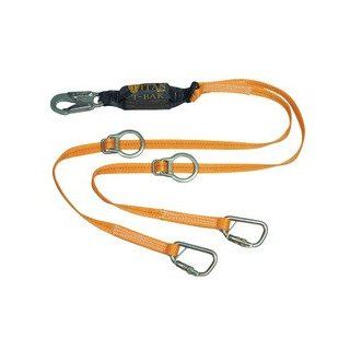 Miller Titan by Honeywell T6121TB/6FTAF 6 Feet Double Legged Tie Back Web Lanyard with Adjustable D Rings   Fall Arrest Restraint Ropes And Lanyards  