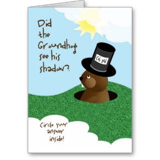 Groundhog Day Fun Educational Circle Answer Inside Greeting Cards