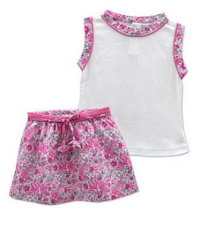 french liberty flower skirt and top set by chateau de sable
