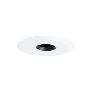 Juno Lighting Group 433 WH Aculux 4IN Adjustable Pinhole Recessed Housing, Black Alzak Reflector and White Trim Ring   Recessed Light Fixture Trims  